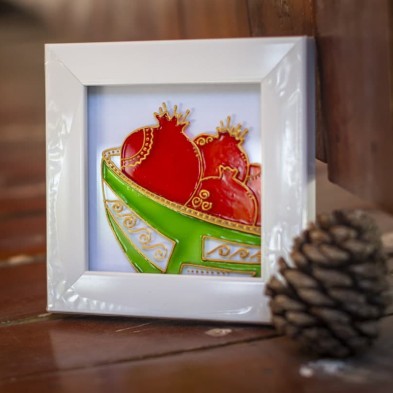 تابلو ویترای طرح کاسه انار کد sght-867