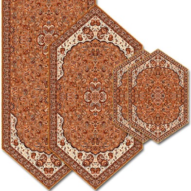 ترمه طرح شاه عباسی رنگ قرمز مجموعه 4 عددی کد sght-678